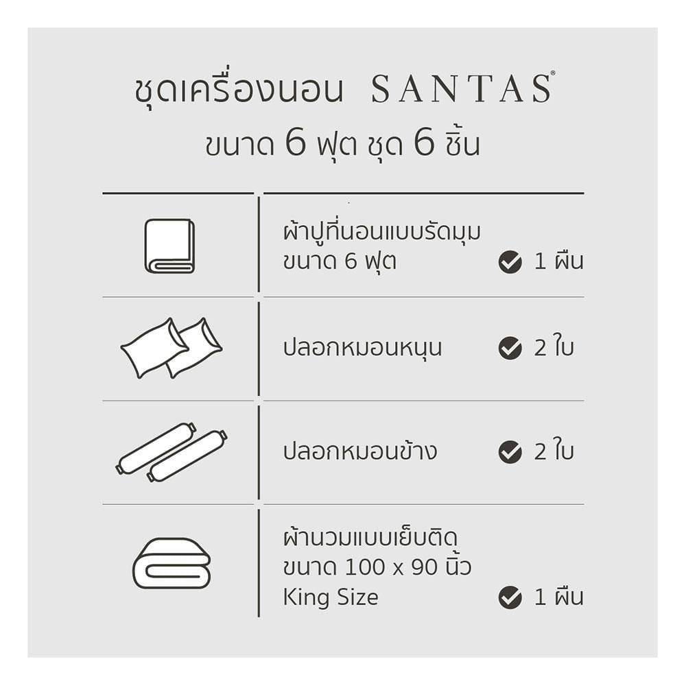 ชุดผ้าปูที่นอน 6 ฟุต 6 ชิ้น SANTAS CORSAGE สี OROSE