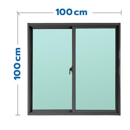 หน้าต่างบานเลื่อน อะลูมิเนียม S-S AZLE 100x100 ซม....