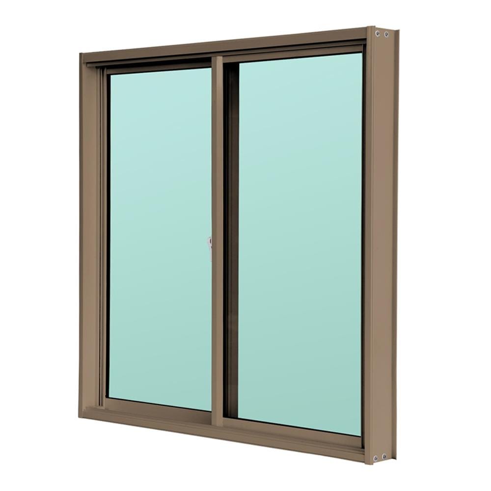 หน้าต่างบานเลื่อน อะลูมิเนียม S-S AZLE 100x100 ซม. สีชา