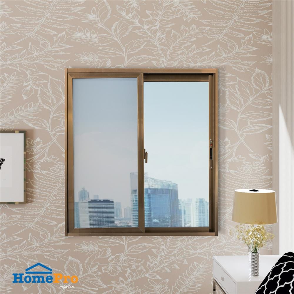 หน้าต่างบานเลื่อน อะลูมิเนียม S-S AZLE 100x100 ซม. สีชา
