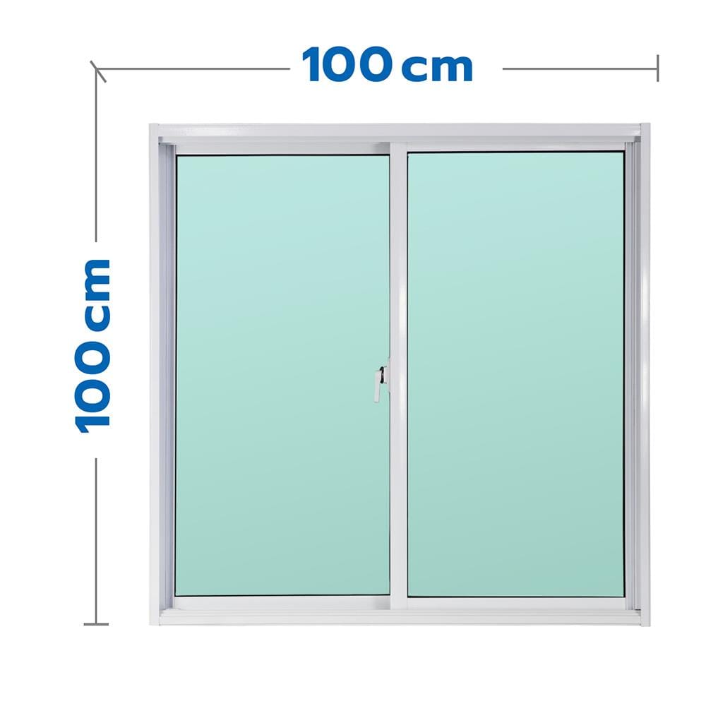 หน้าต่างบานเลื่อน อะลูมิเนียม S-S AZLE 100x100 ซม. สีขาว