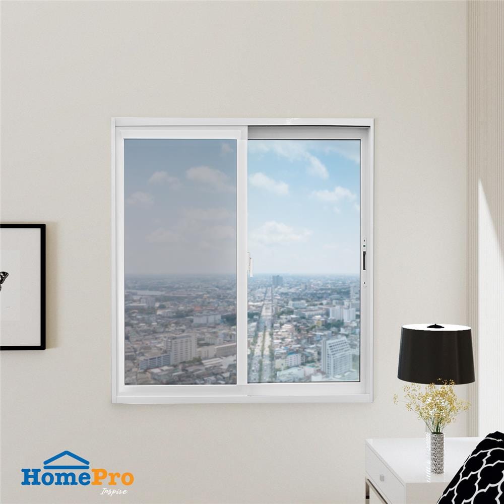 หน้าต่างบานเลื่อน อะลูมิเนียม S-S AZLE 100x100 ซม. สีขาว