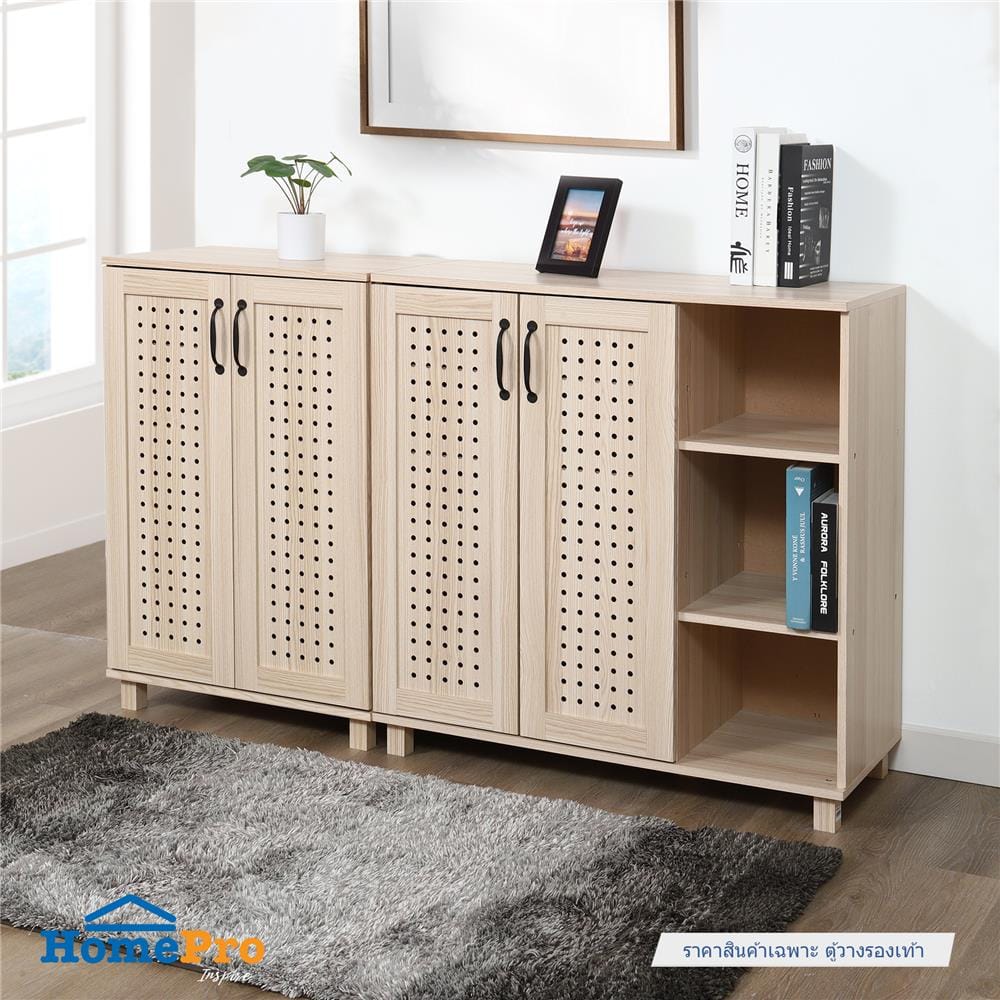 ตู้วางรองเท้า 10-15 คู่ FURDINI ZANE PSP-8217 60 ซม. สี PINE OAK