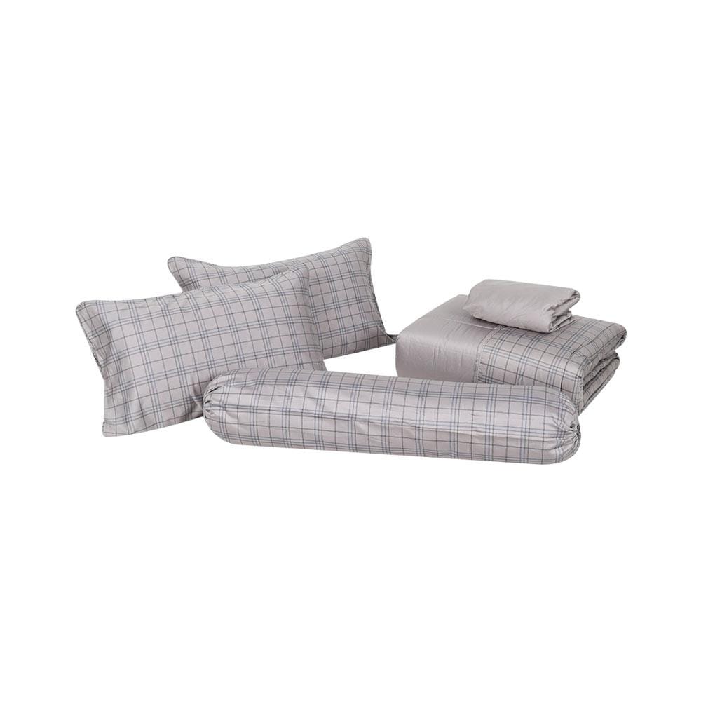 ชุดผ้าปูที่นอน 5 ฟุต (ชุด 5 ชิ้น) HOME LIVING STYLE TARTAN สีเทา
