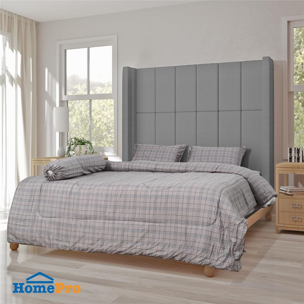 ชุดผ้าปูที่นอน 5 ฟุต (ชุด 5 ชิ้น) HOME LIVING STYLE TARTAN สีเทา