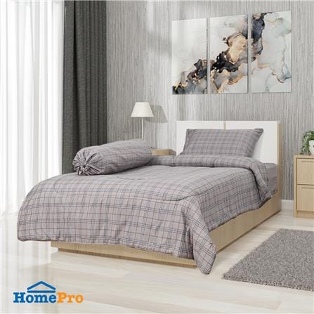 ชุดผ้าปูที่นอน 3.5 ฟุต (ชุด 4 ชิ้น) HOME LIVING STYLE TARTAN สีเทา_1