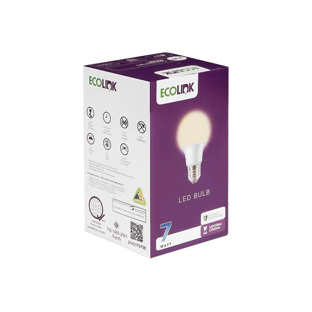 หลอด LED ECOLINK A60 7 วัตต์ WARMWHITE E27