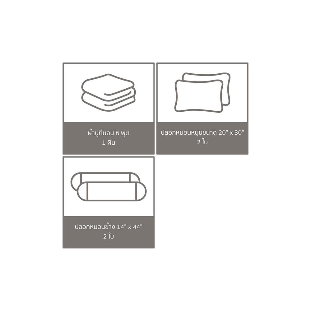 ชุดผ้าปูที่นอน 6 ฟุต 5 ชิ้น SATIN PLUS THOMAS PL001