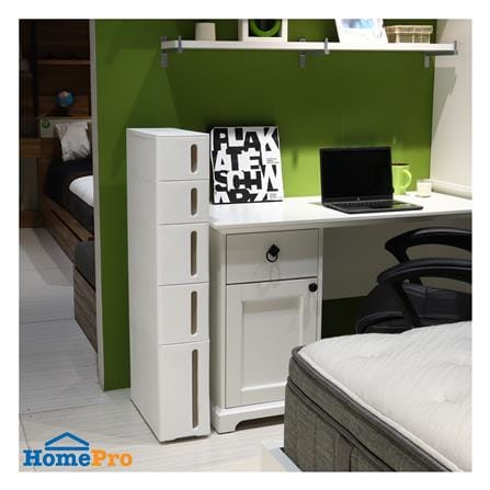 ตู้ลิ้นชักแคบ 5 ชั้น STACKO SEMAI 18x45.5x105 ซม. สีขาว_4
