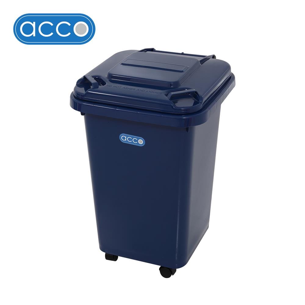 ถังขยะฝาเปิดปิด มีล้อ ACCO CLEAN 60 ลิตร สีน้ำเงิน