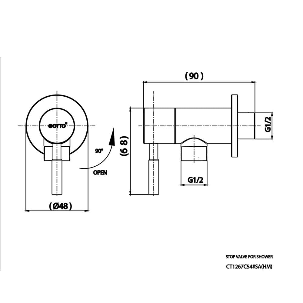 วาล์วฝักบัว 1 ทาง COTTO CT1267C54SA(HM)