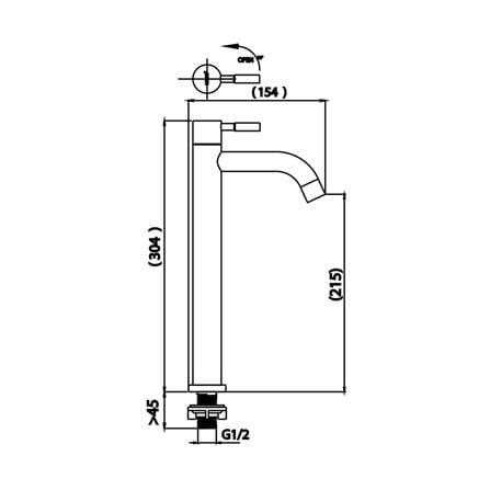 ก๊อกอ่างล้างหน้าเดี่ยว COTTO CT1272C55YSA(HM)_2