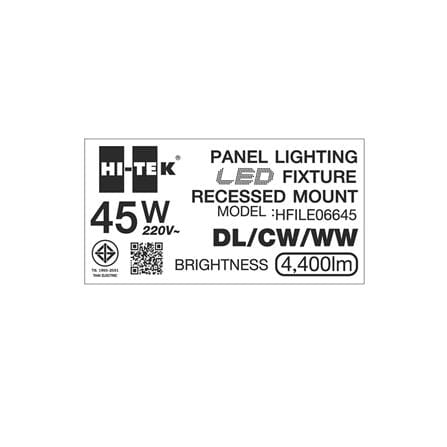 โคมฝังฝ้า LED HI-TEK HFILE06645 60x60 ซม. 45 วัตต์ COOLWHITE/DAYLIGHT/WARMWHITE_8