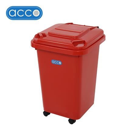 ถังขยะฝาเปิดปิดมีล้อ ACCO CLEAN 60 ลิตร สีแดง_0