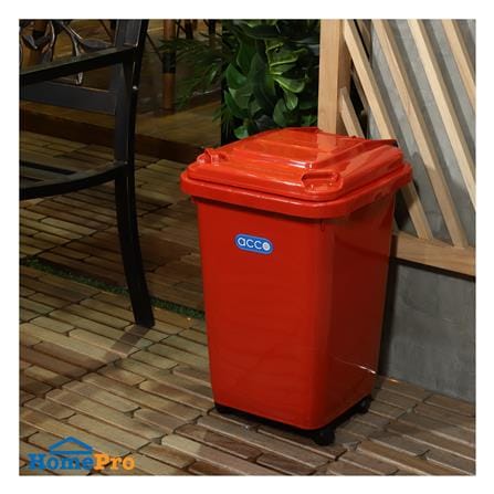 ถังขยะฝาเปิดปิดมีล้อ ACCO CLEAN 60 ลิตร สีแดง_5