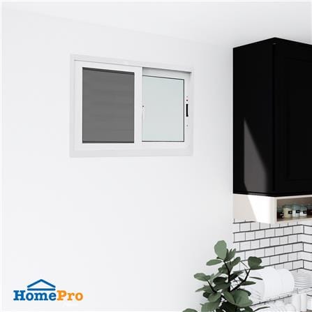 หน้าต่างบานเลื่อน UPVC S-S มุ้ง AZLE 80x50 ซม. สีขาว_2