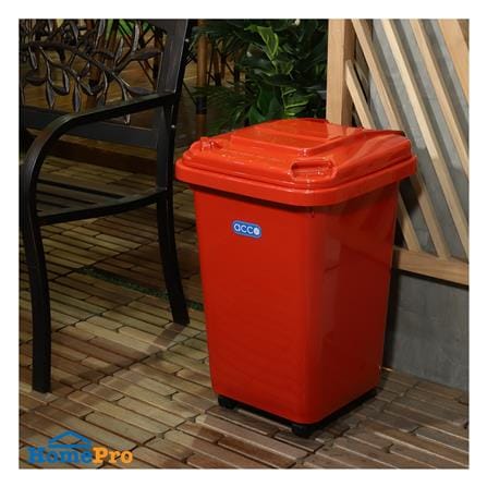 ถังขยะฝาเปิดปิด มีล้อ ACCO CLEAN 32 ลิตร สีแดง_5