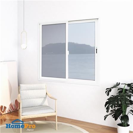 หน้าต่างบานเลื่อน อะลูมิเนียม S-S มุ้ง TAKECHI 120X110 ซม. สีขาว_2