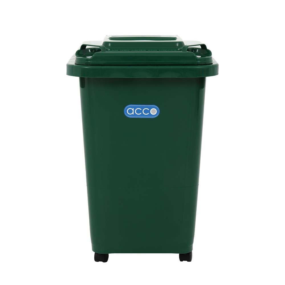 ถังขยะฝาเปิดปิดมีล้อ ACCO CLEAN 32 ลิตร สีเขียว