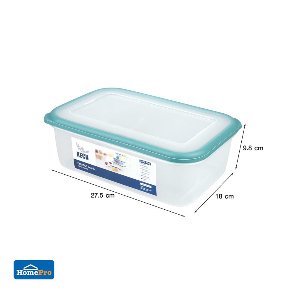 กล่องอาหาร 3.2 ลิตร KECH DOUBLE WALL 9037 สีเขียว