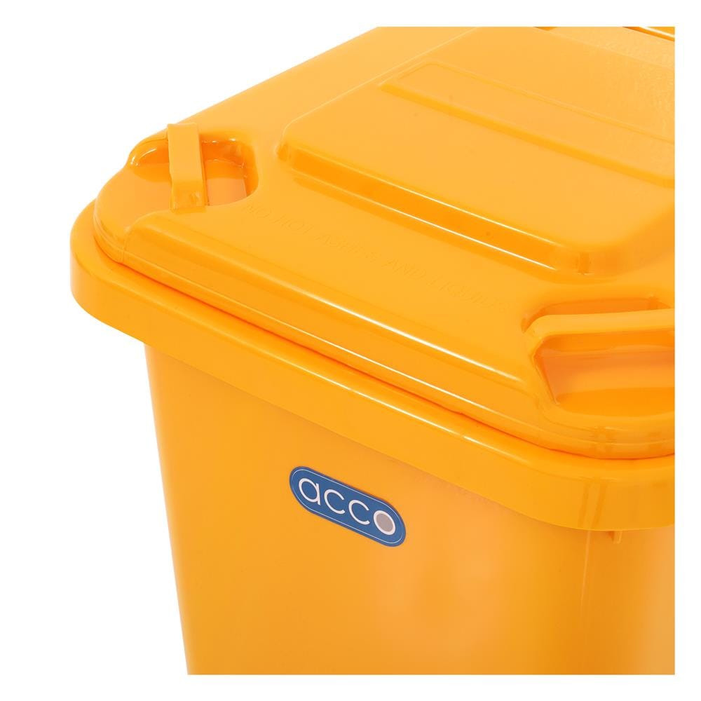 ถังขยะฝาเปิดปิดมีล้อ ACCO CLEAN 60 ลิตร สีเหลือง