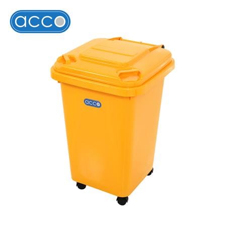 ถังขยะฝาเปิดปิดมีล้อ ACCO CLEAN 60 ลิตร สีเหลือง_0