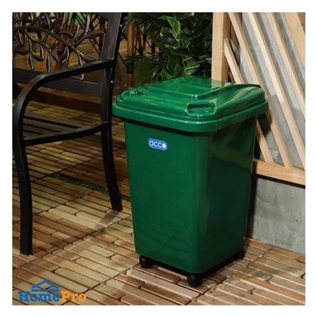 ถังขยะฝาเปิดปิดมีล้อ ACCO CLEAN 60 ลิตร สีเขียว_5