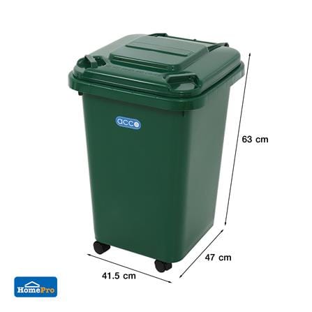 ถังขยะฝาเปิดปิดมีล้อ ACCO CLEAN 60 ลิตร สีเขียว_7