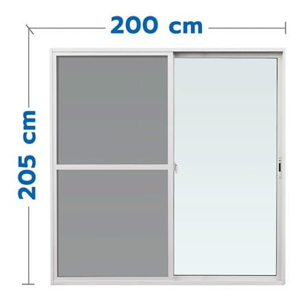ประตูบานเลื่อน UPVC S-S มุ้ง AZLE 200X205 ซม. สีขาว_0