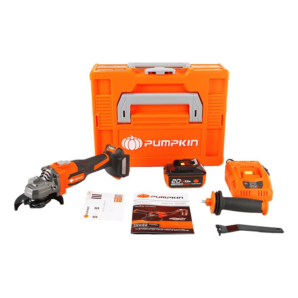 เครื่องเจียรไร้สาย 4 นิ้ว (พร้อมแบตเตอรี่) PUMPKIN 50279 INF-4AGBL 20 โวลต์