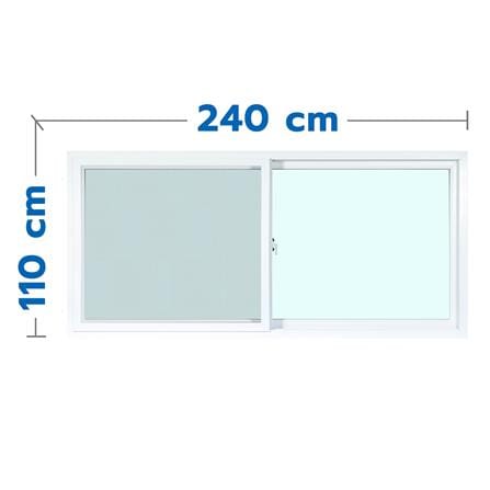 หน้าต่างบานเลื่อน UPVC S-S มุ้ง AZLE 240X110 ซม. สีขาว_0