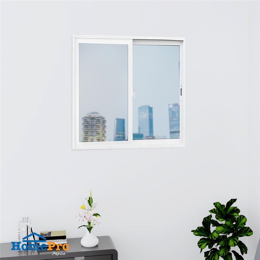 หน้าต่างบานเลื่อน UPVC S-S มุ้ง TAKECHI 100X110 ซม. สีขาว