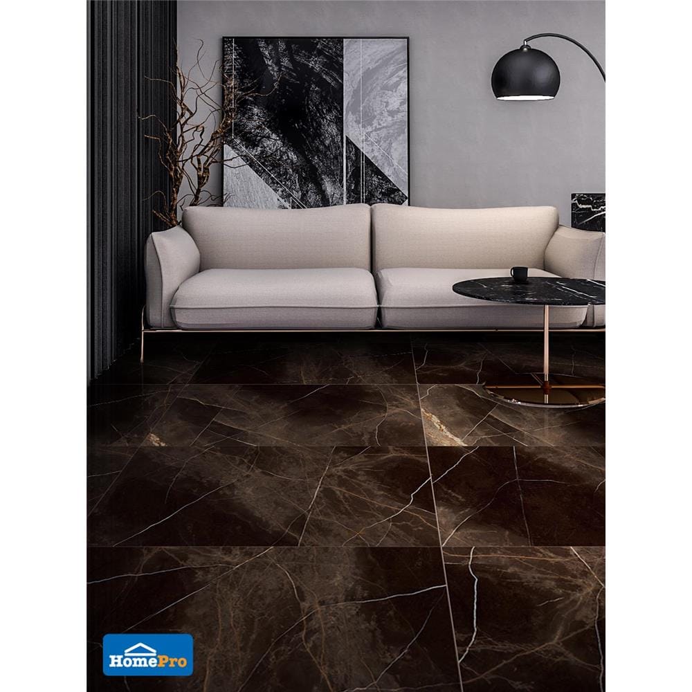 กระเบื้องพื้นพอร์ซเลน 80x160 ซม. TARA เอเมอรี น้ำตาล 2.56 ตร.ม.
