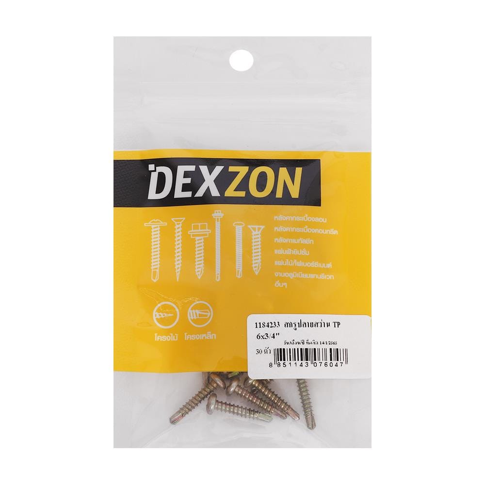 สกรูปลายสว่าน TP DEXZON 6x3/4 นิ้ว 30 ชิ้น