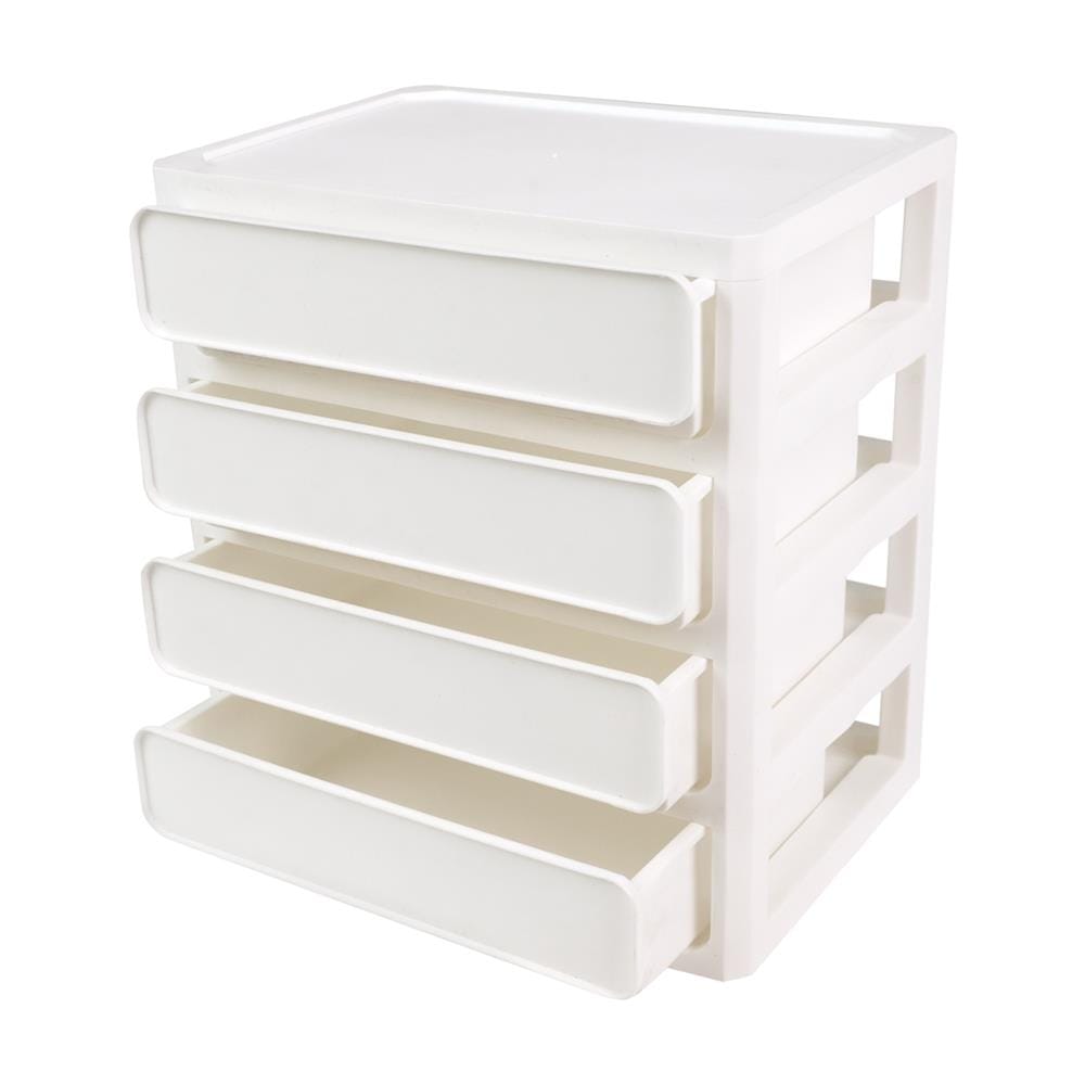 ชั้นลิ้นชักเล็ก 4 ชั้น STACKO MIND 26x19.5x29 ซม. สีขาว