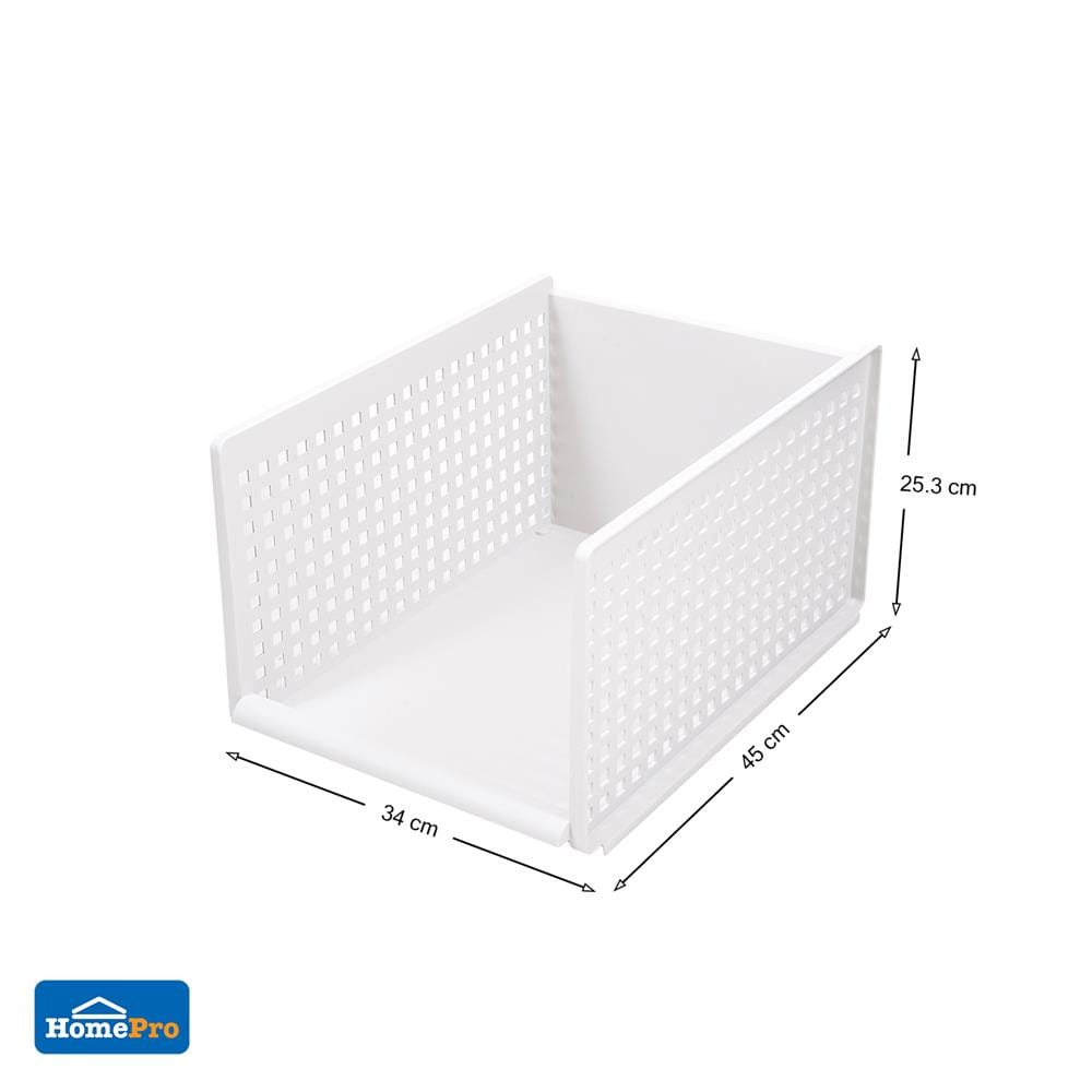 กล่องซ้อนได้ STACKO MAIE 34x45x25.3 ซม. สีขาว