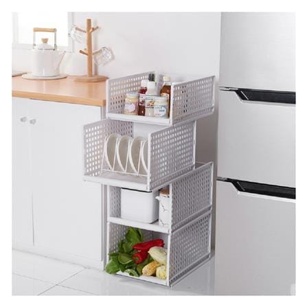 กล่องซ้อนได้ STACKO MAIE 34x45x25.3 ซม. สีขาว_4