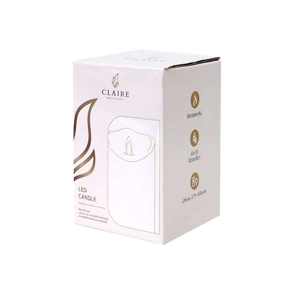 เทียน LED CLAIRE WAX REMOTE RECHARGE DIM 4 นิ้ว 0.3 วัตต์ WARMWHITE สีขาว