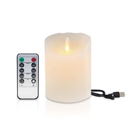 เทียน LED CLAIRE WAX REMOTE RECHARGE DIM 4 นิ้ว 0.3 วัตต์ WARMWHITE สีขาว