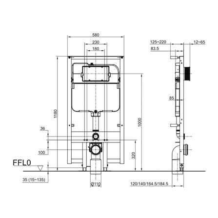 หม้อน้ำซ่อนผนังแบบกดหน้า TOTO WH171A 3/6 ลิตร_1