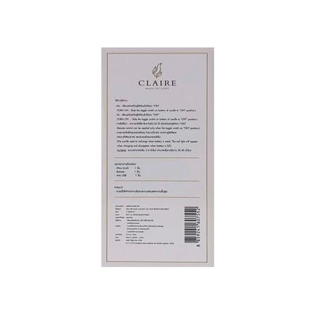 เทียน LED CLAIRE WAX REMOTE RECHARGE DIM 6 นิ้ว 0.3 วัตต์ WARMWHITE สีขาว_5