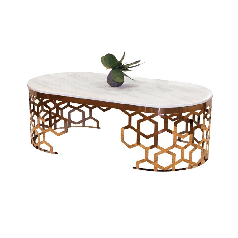 โต๊ะกลาง HS FURNITURE MALL CALLISTO สีขาว/ROSE GOLD