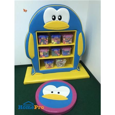 ชั้นวางของเด็ก PLAYSANOOK PENGUIN สีฟ้า/เหลือง_1