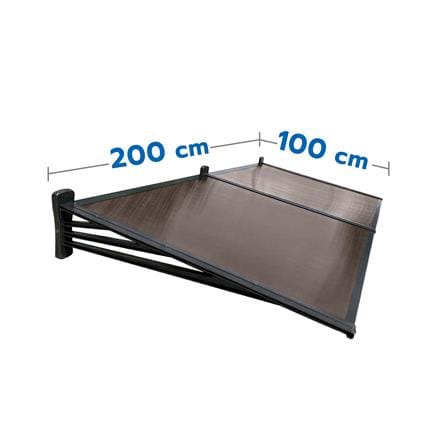 กันสาดโพลีคาร์บอเนต ขาตรง SUNSHIELD 100x200 ซม. สีน้ำตาลเข้ม