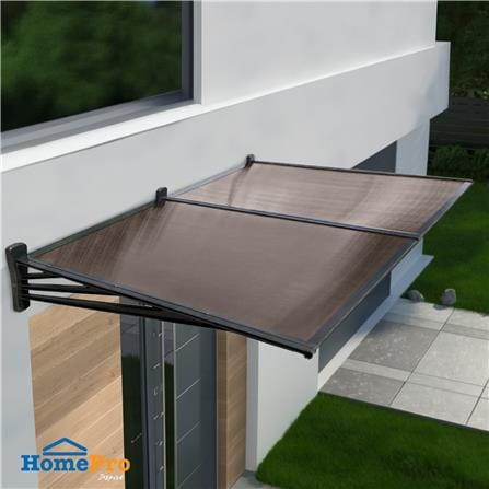 กันสาดโพลีคาร์บอเนต ขาตรง SUNSHIELD 100x200 ซม. สีน้ำตาลเข้ม_3