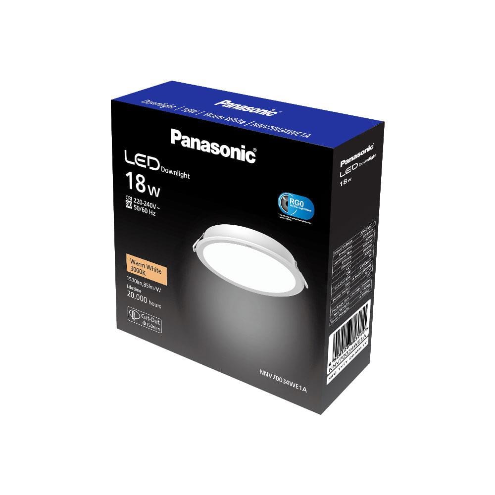 ดาวน์ไลท์ LED PANASONIC NNV70034WE1A 5.9 นิ้ว 18 วัตต์ WARM WHITE สีขาว