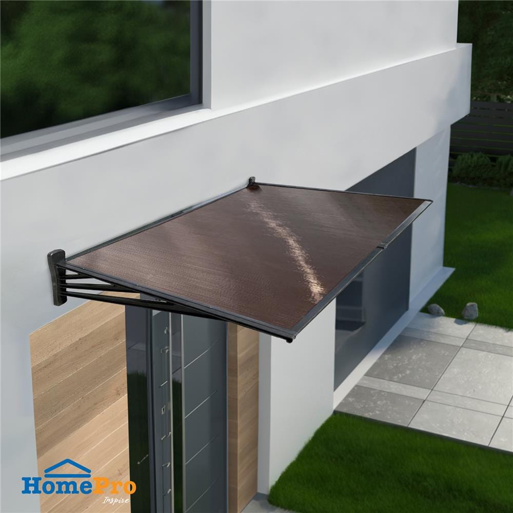 กันสาดโพลีคาร์บอเนต ขาตรง SUNSHIELD 60x120 ซม. สีชา