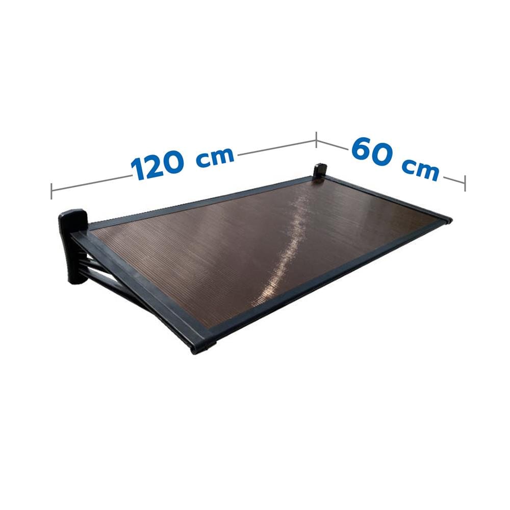 กันสาดโพลีคาร์บอเนต ขาตรง SUNSHIELD 60x120 ซม. สีน้ำตาลเข้ม