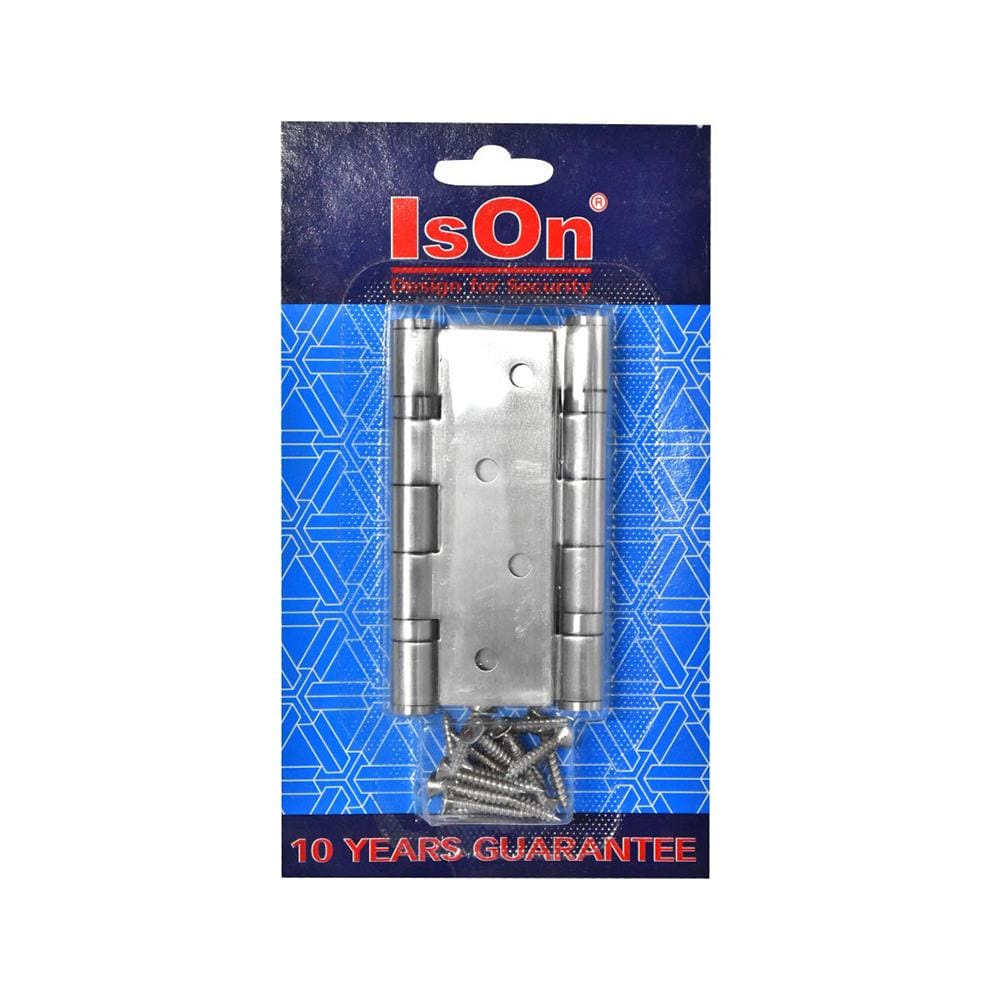 บานพับ 4x3 นิ้ว x 2 มม. ISON 222413 สีสเตนเลส (แพ็ก 2 ชิ้น)