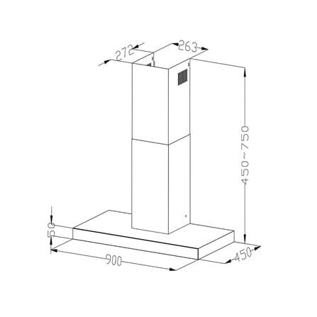 เครื่องดูดควันกระโจม HAIER HRH90E-T3L200 90 ซม._2